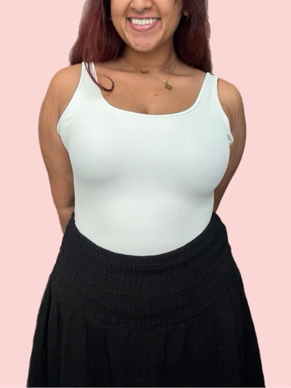 abercrombie & fitch sleeveless tank bodysuit - white